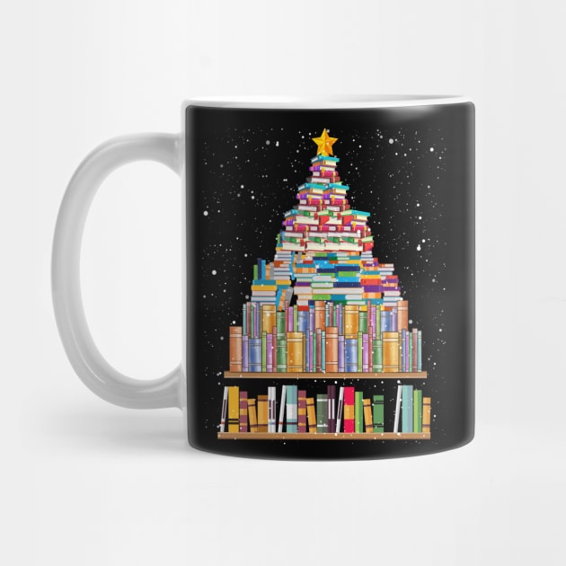 Merry Christmas Library Tree Gift For Book Lover Librarian by franzaled